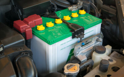 Photo of vehicle's battery, green colour